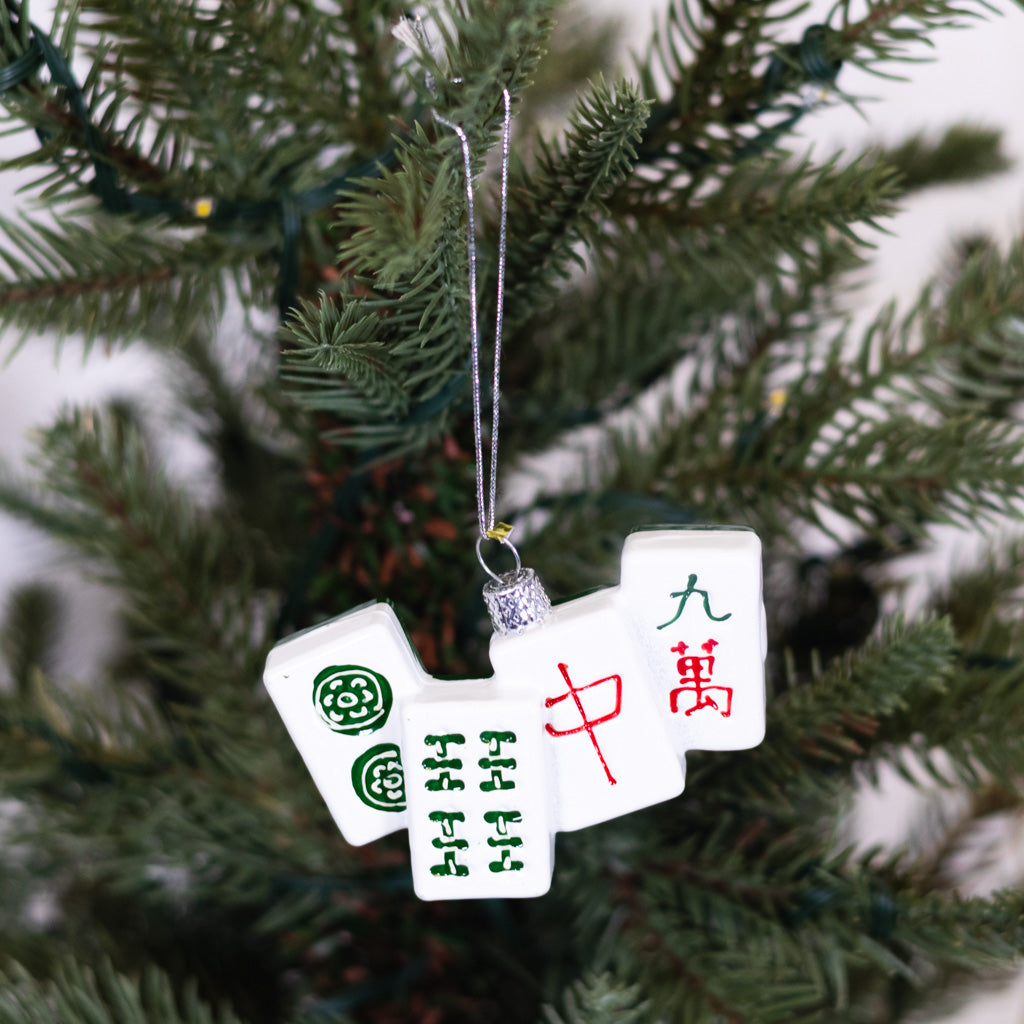Mahjong Glass Ornament