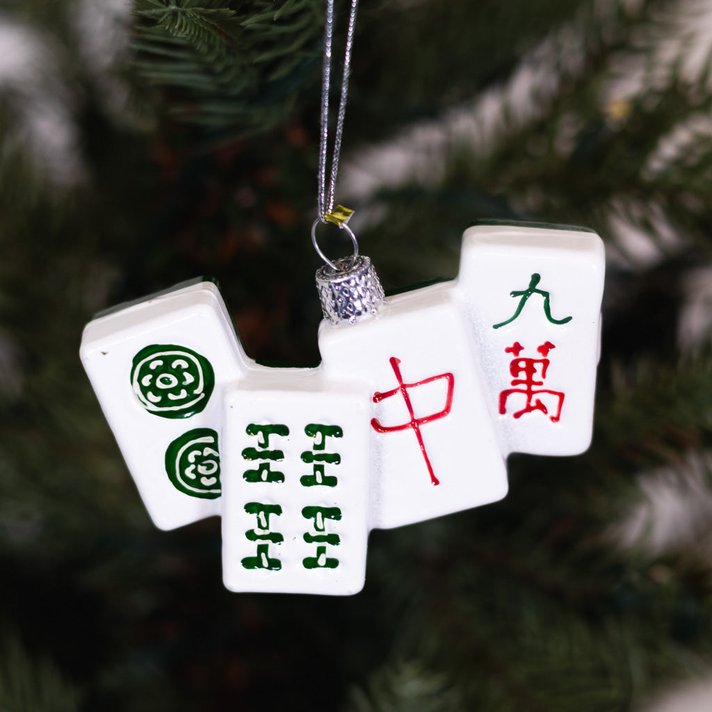 Mahjong Glass Ornament
