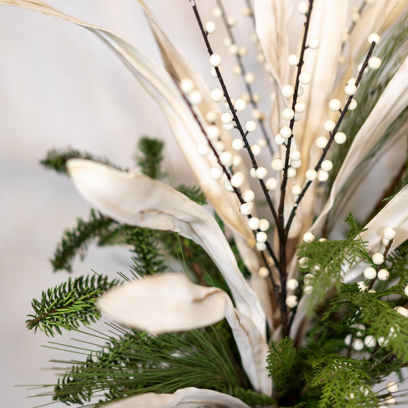 White Christmas Bouquet Jug Drop In