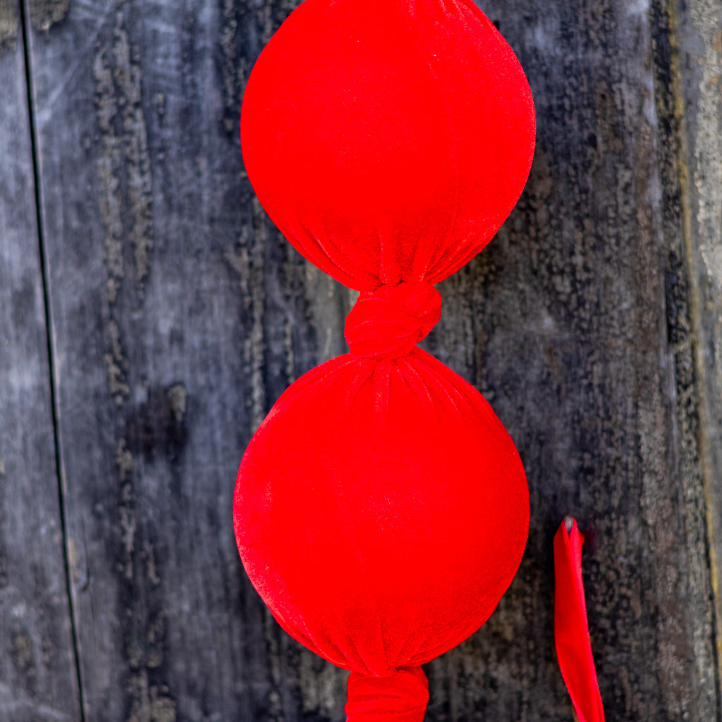 Red Velvet Styrofoam Ball Garland