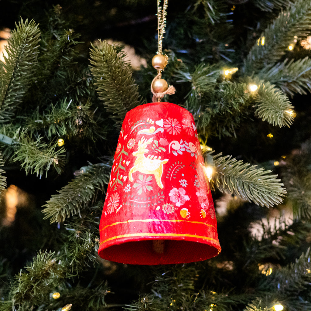 Folklore Red Bell Ornament