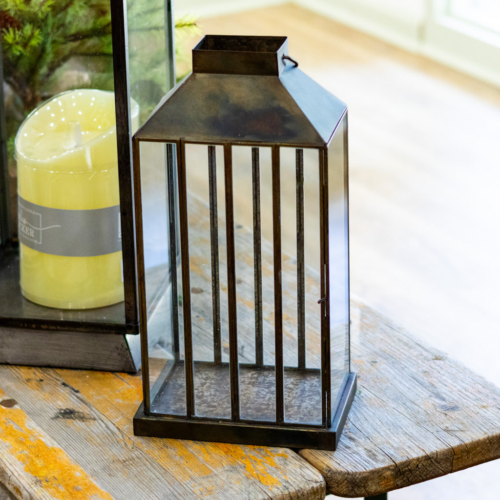 Metal Lantern with Glass Panels