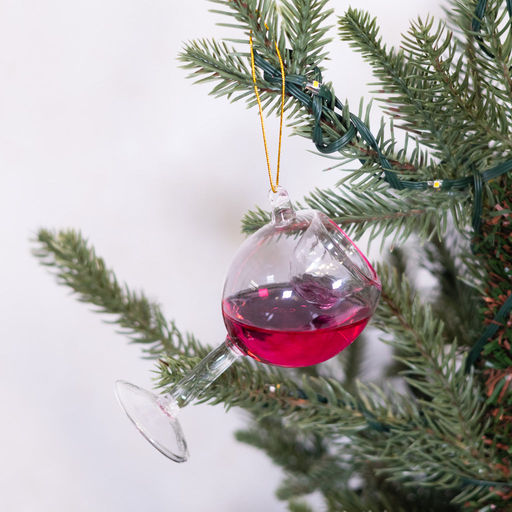 Glass of Blush Wine Glass Ornament