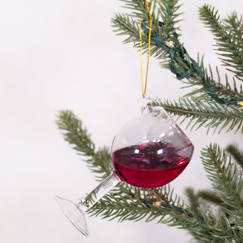 Glass of Blush Wine Glass Ornament
