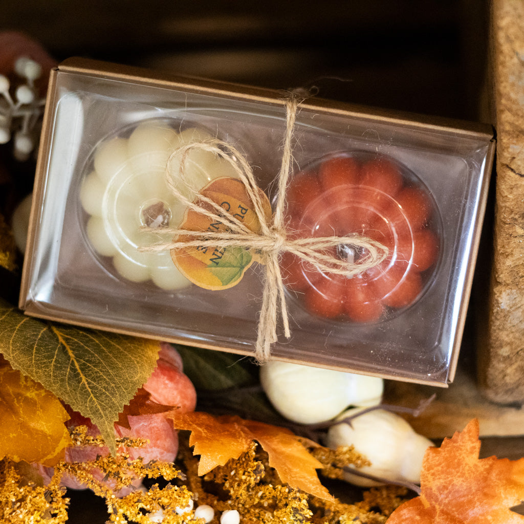 Pumpkin Candle Boxed Set of Two