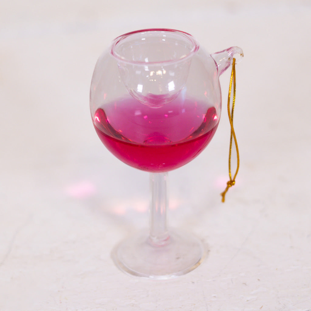 Glass of Blush Wine Glass Ornament