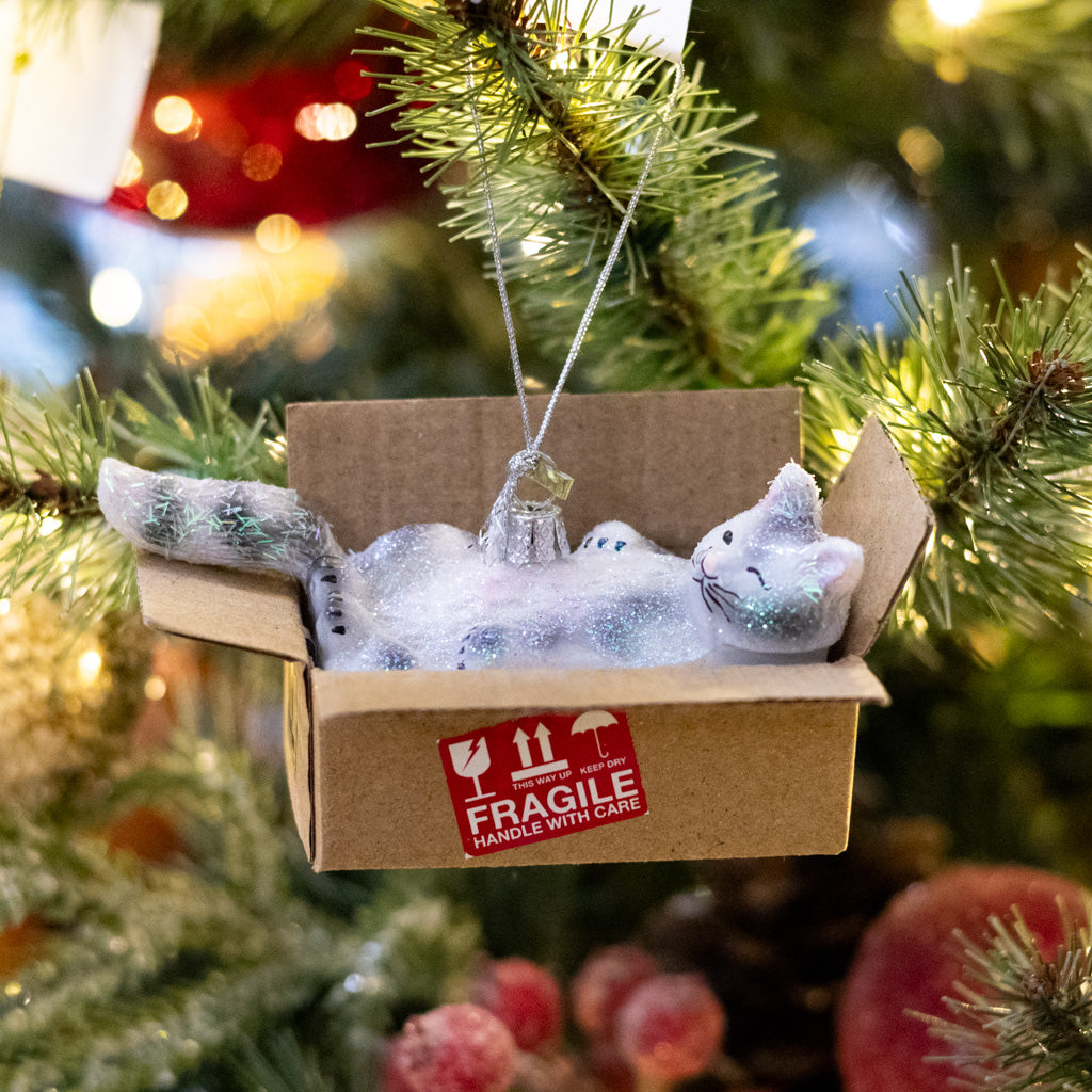 Best Cat Toy Glass Ornament