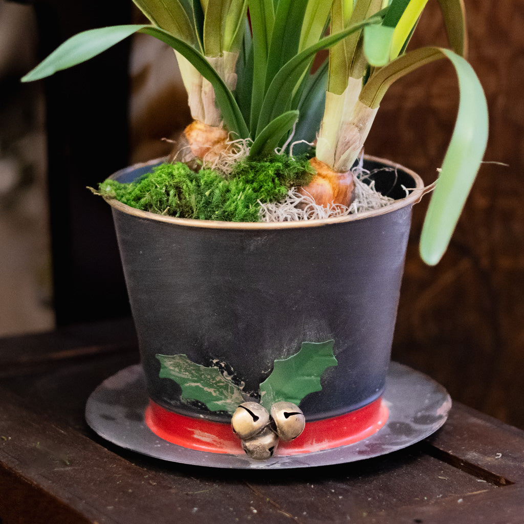 Metal Snowman Hat Planter