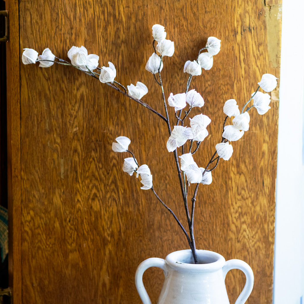 Autumnal Chinese Cream Brown Lantern Spray