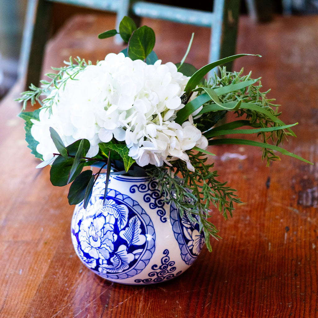 Single White Hydrangea Bouquet Drop In