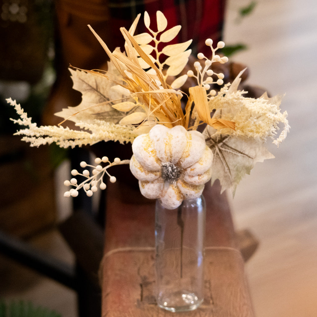 Washed Pumpkin Maple Leaf and Seed Gold Beige Pick
