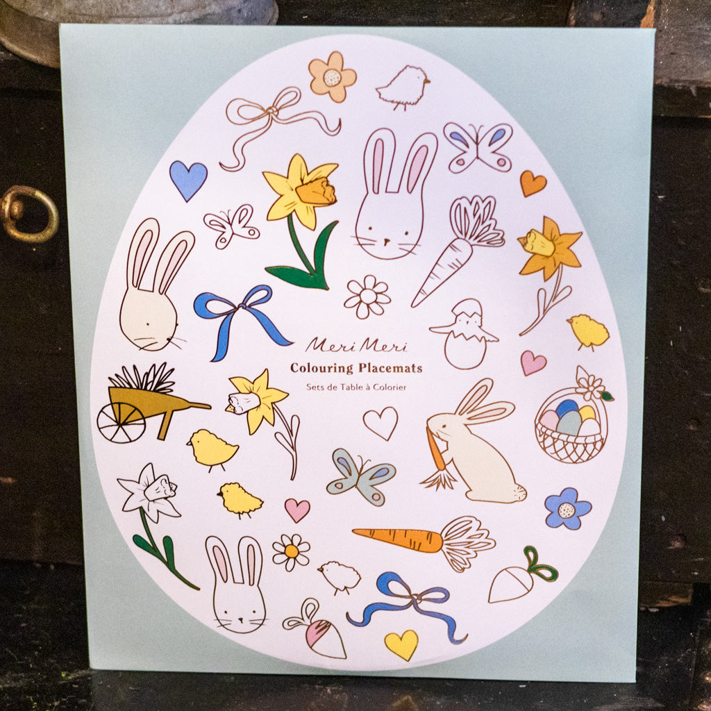 Coloring Egg Shaped Gold Foil Placemats