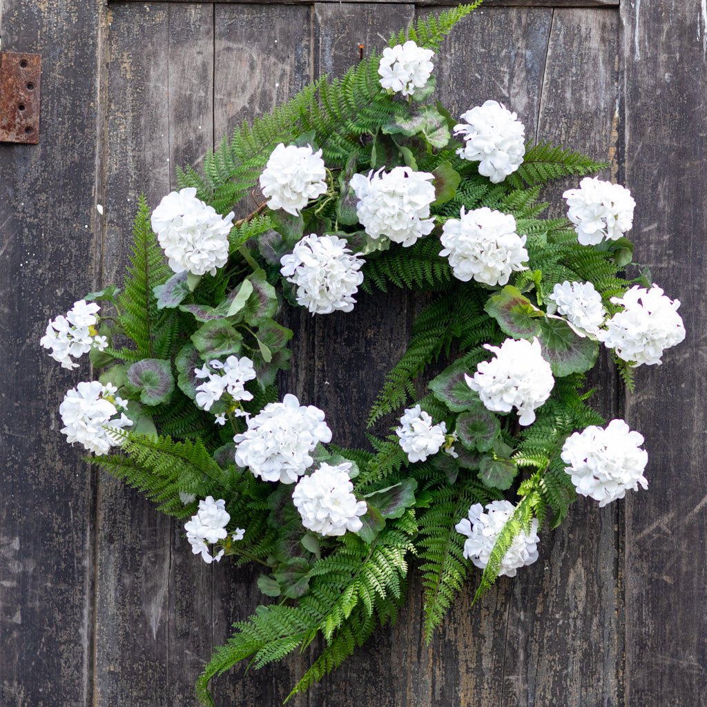 White Geranium Wreath