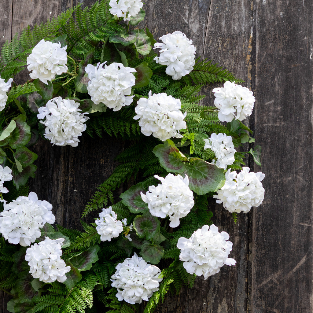 White Geranium Wreath