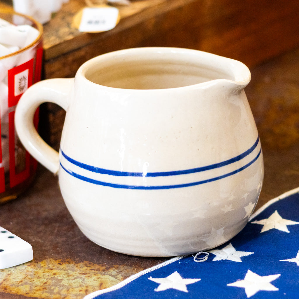 Blue and White Pitcher