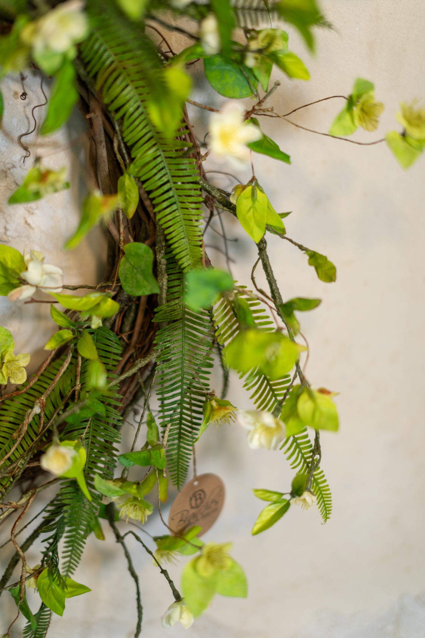 White Cherry Blossom Wreath