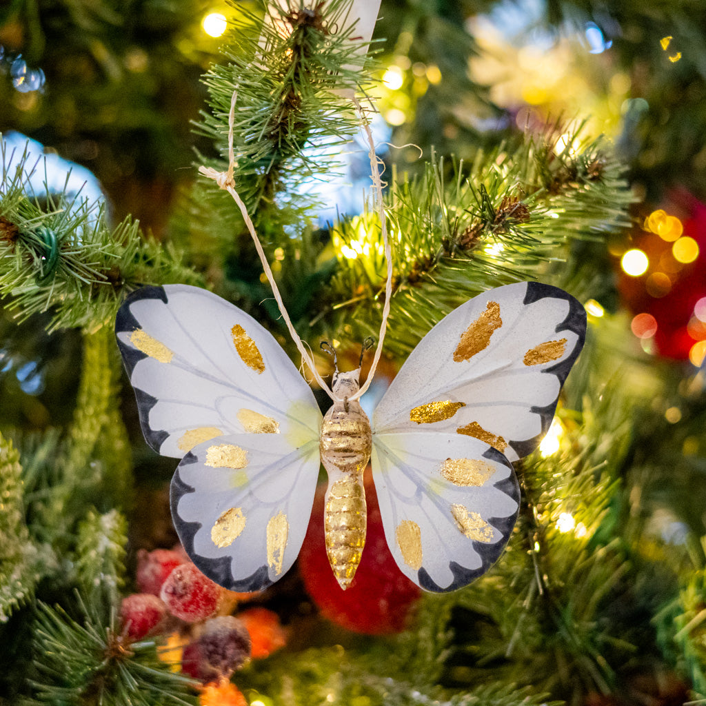 Small Paper Moth with Gold Markings Ornament