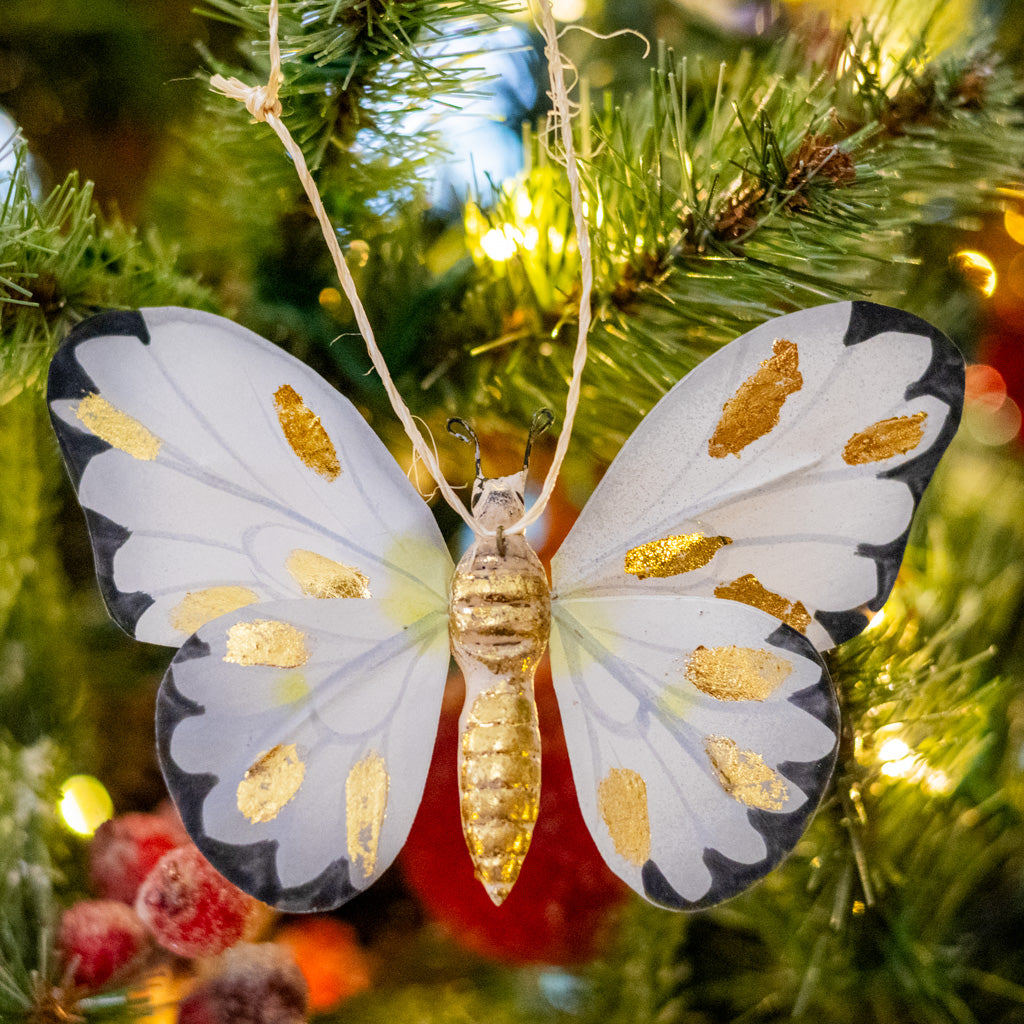 Small Paper Moth with Gold Markings Ornament