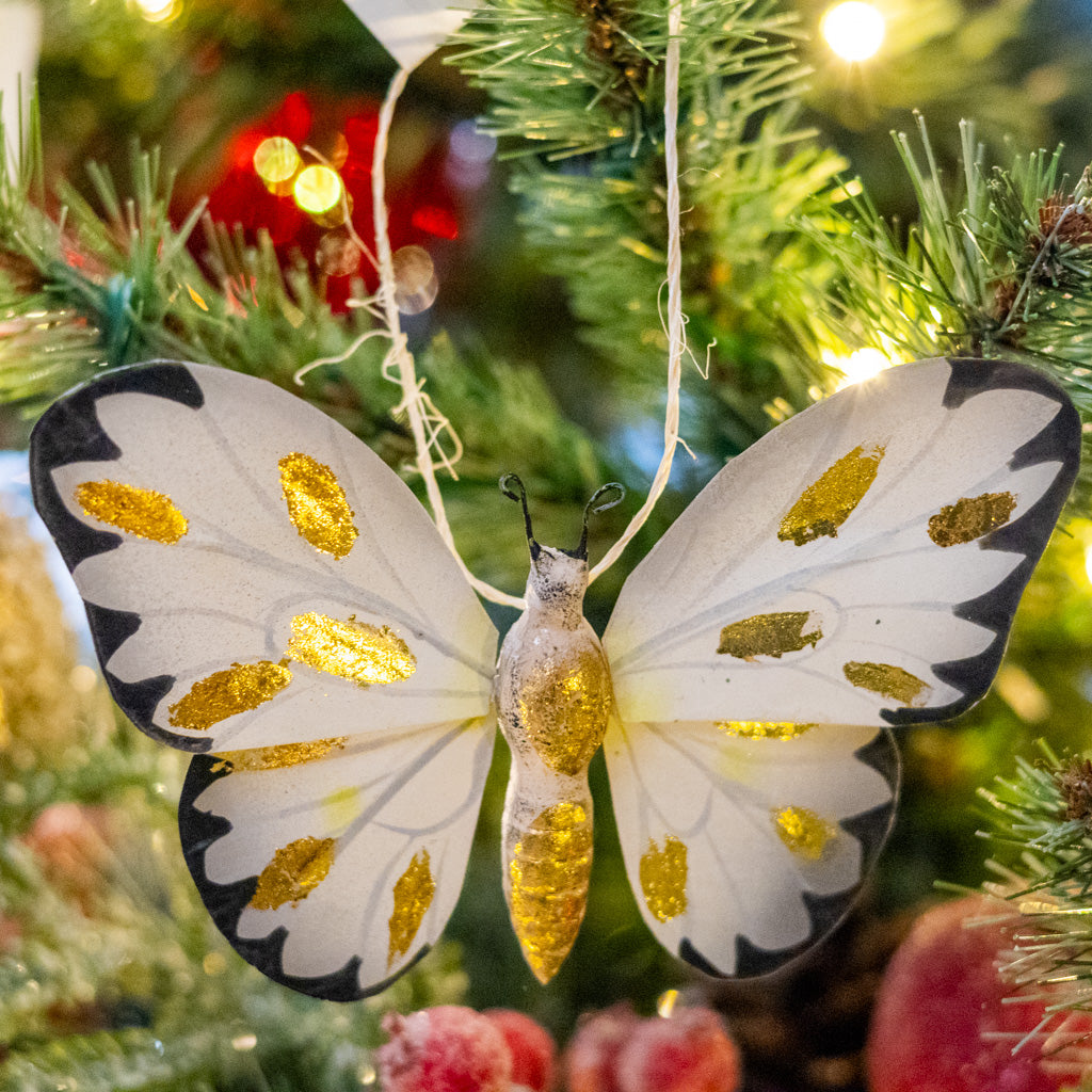 Small Paper Moth with Gold Markings Ornament