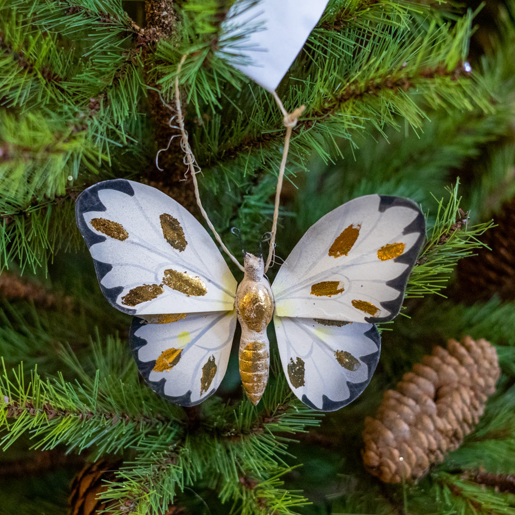 Small Paper Moth with Gold Markings Ornament