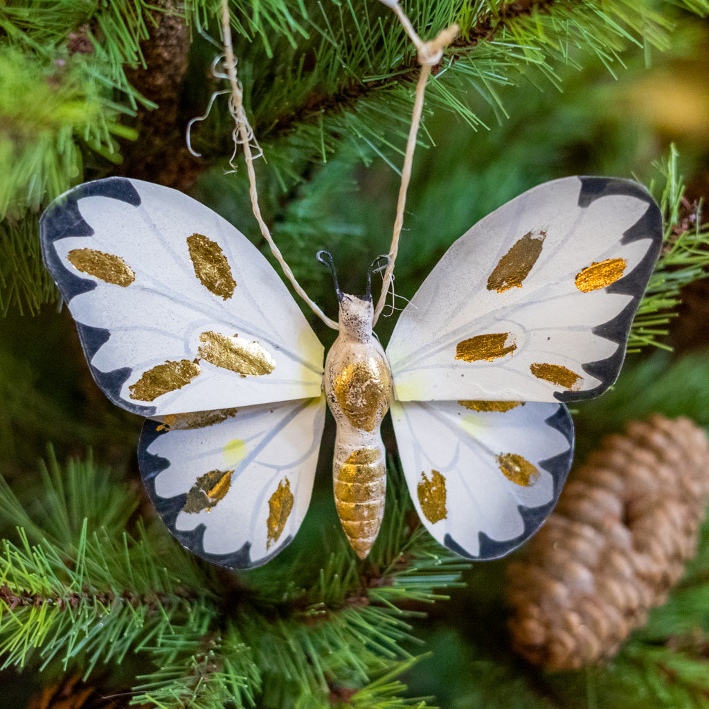 Small Paper Moth with Gold Markings Ornament
