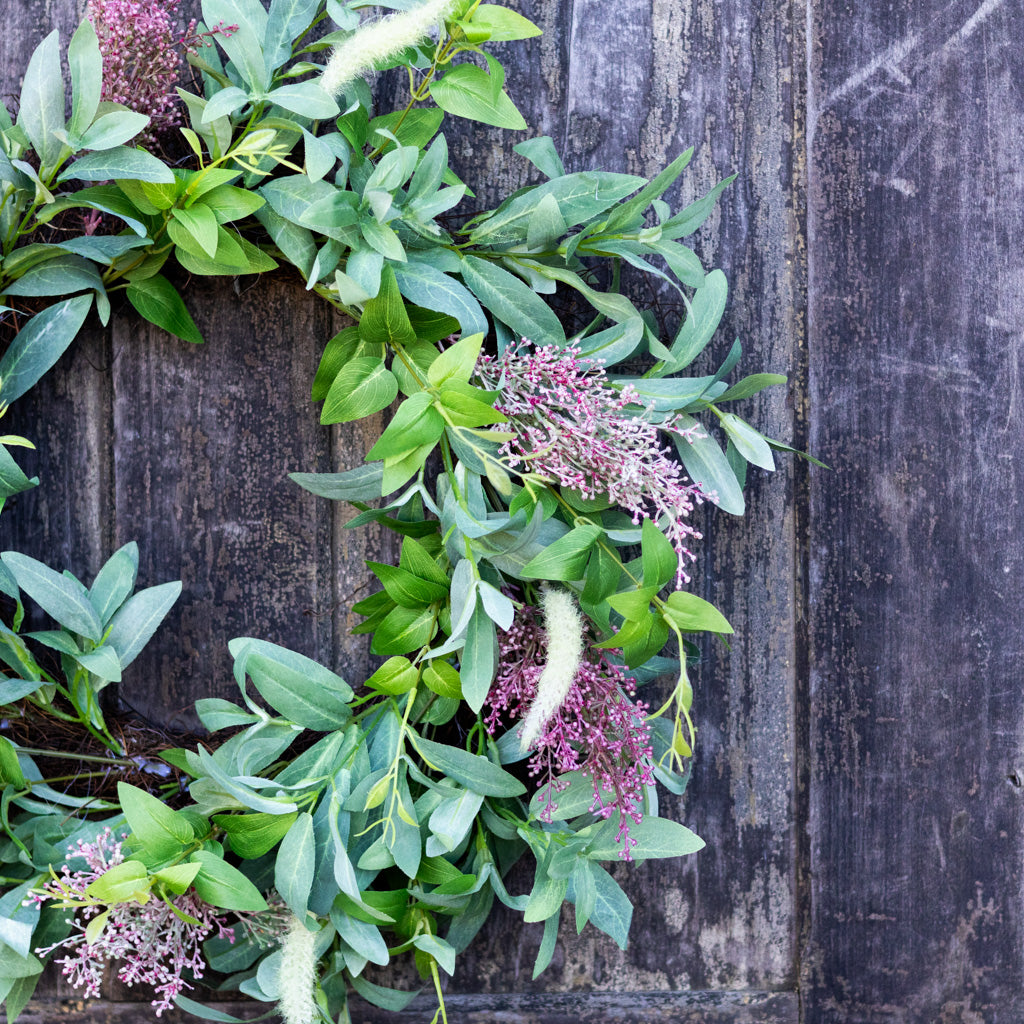 Olive Leaves and Cattail Wreath