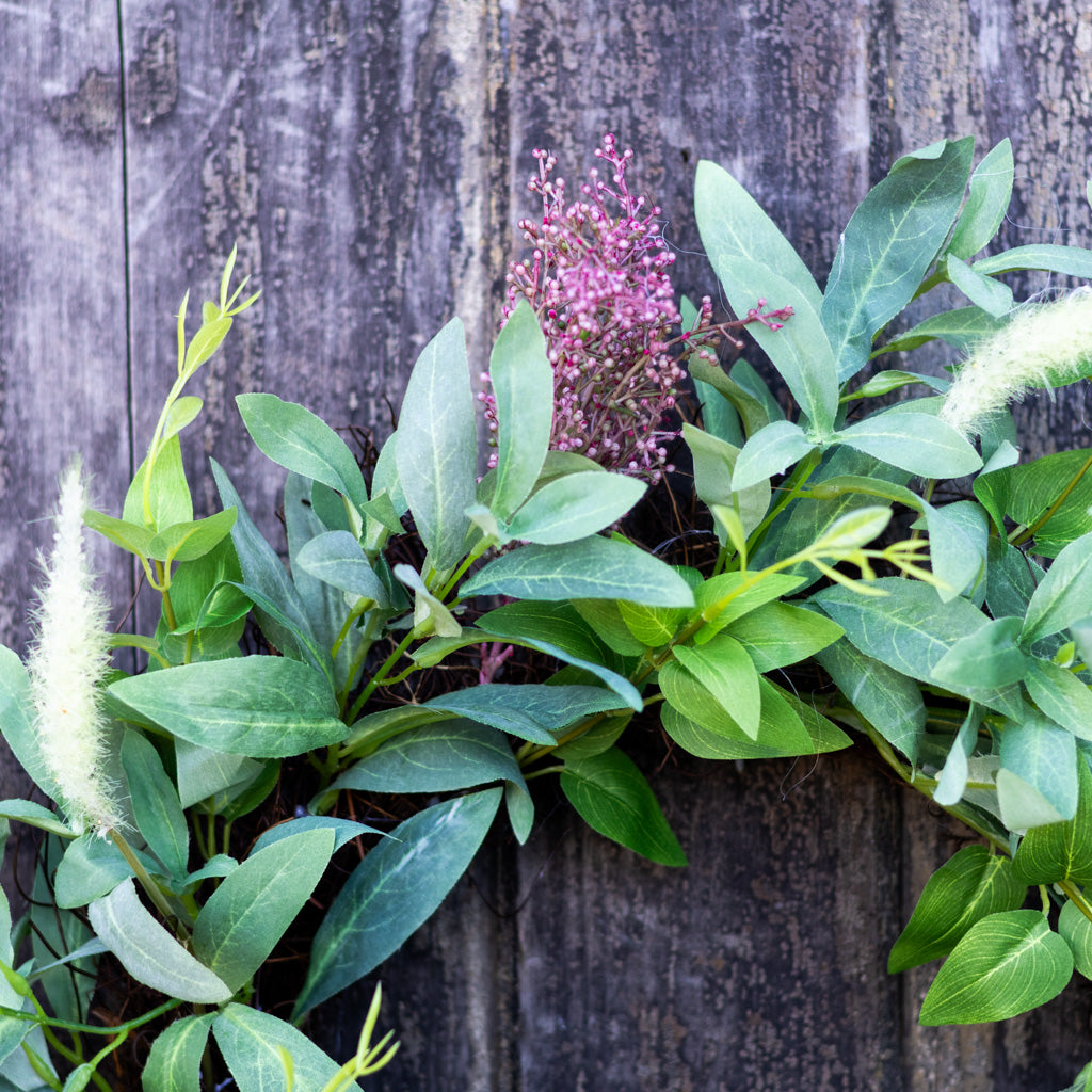 Olive Leaves and Cattail Wreath