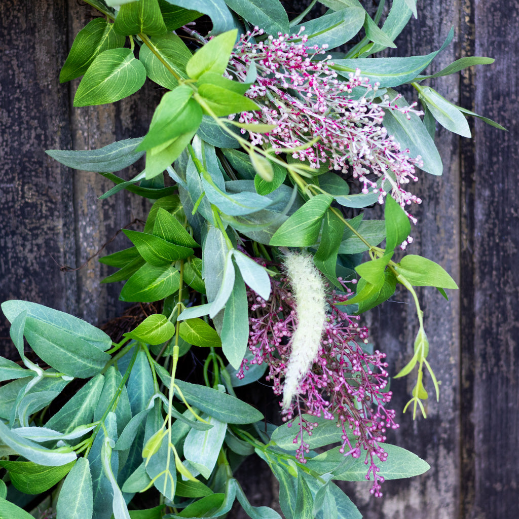 Olive Leaves and Cattail Wreath