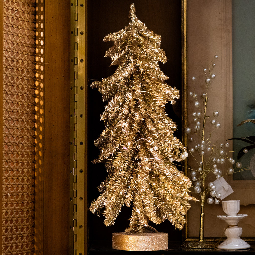 Tall LED Micro Tinsel Branch Tree