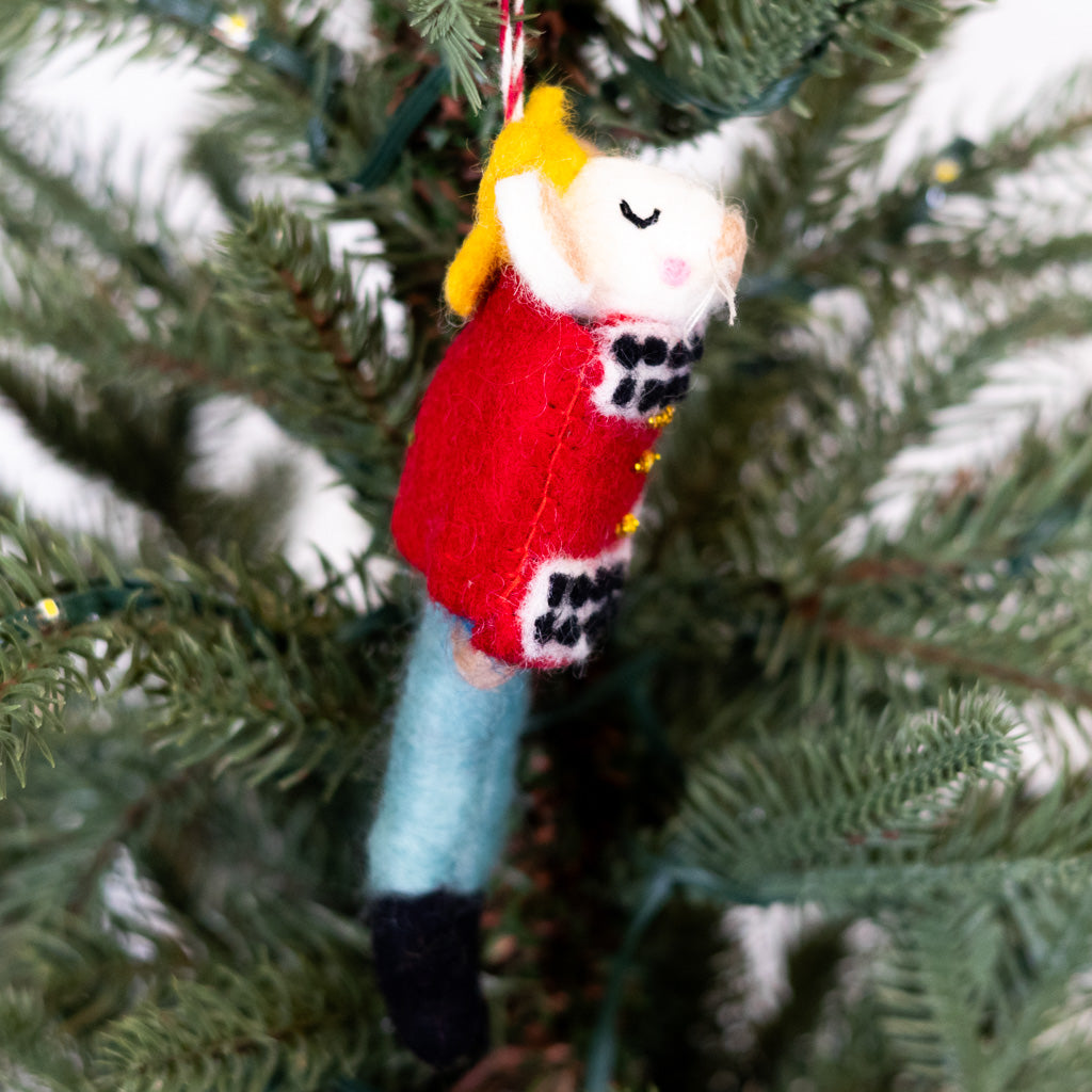 Felt Regal Mouse Red Jacket Ornament