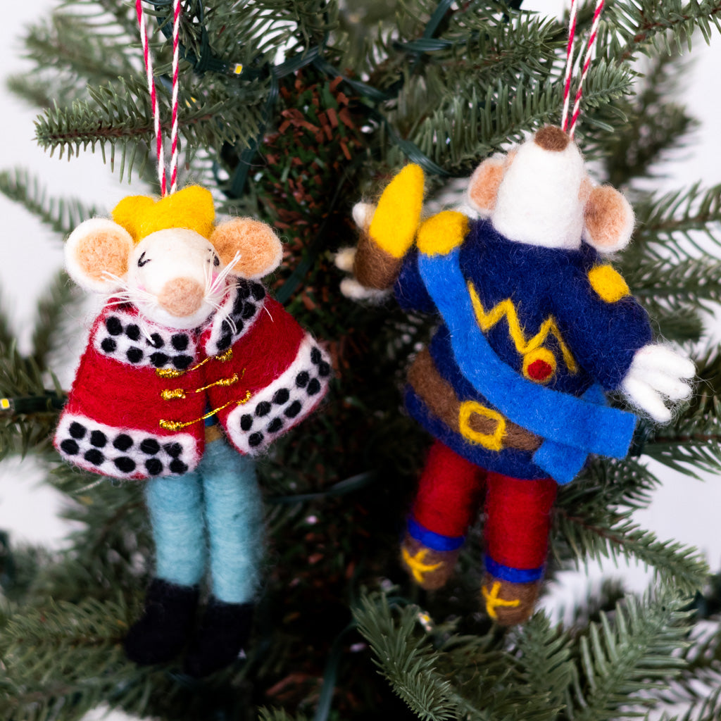Felt Regal Mouse Red Jacket Ornament