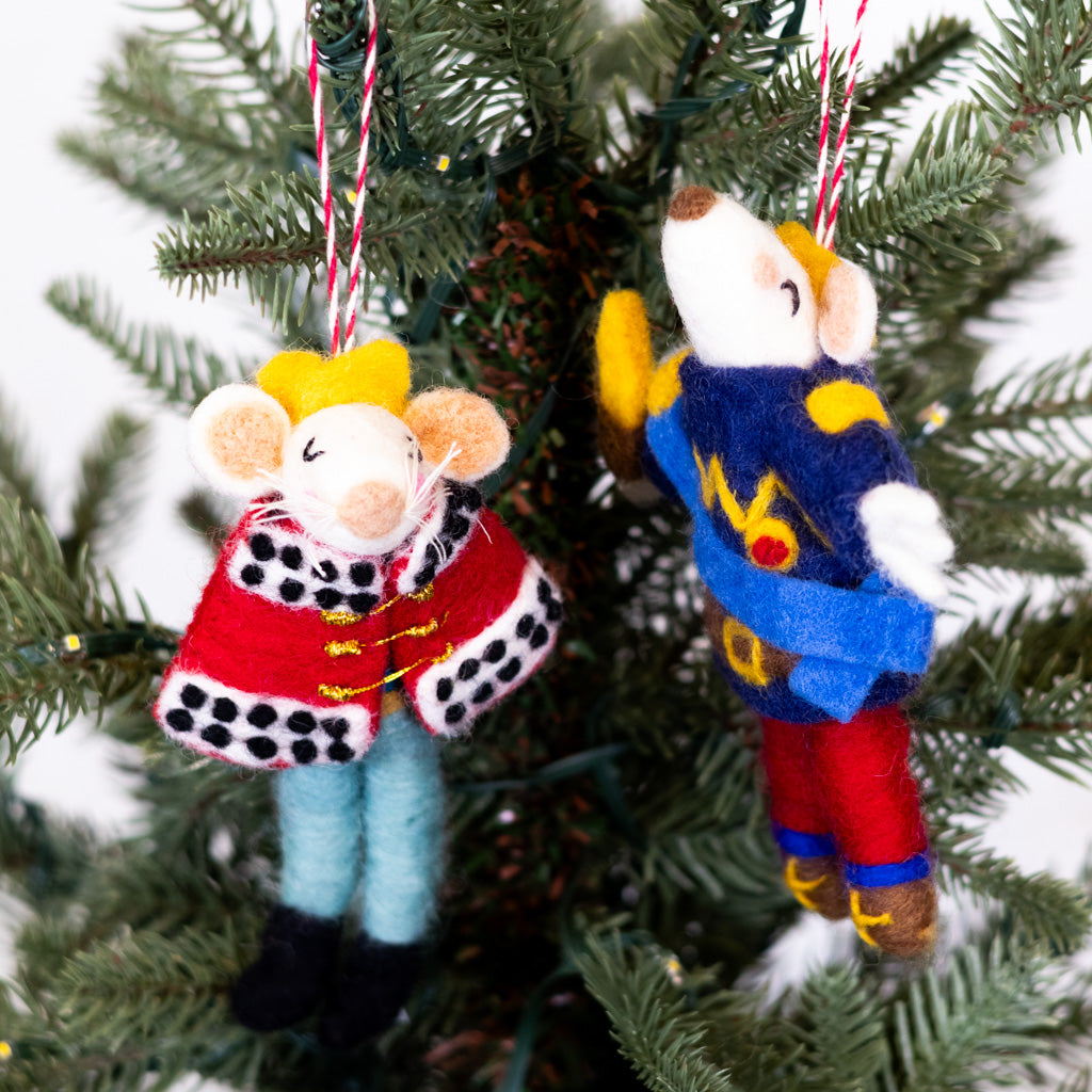 Felt Regal Mouse Red Jacket Ornament