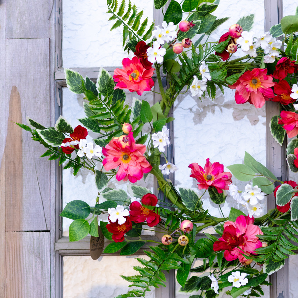 Mixed Flower and Currant Berry Wreath