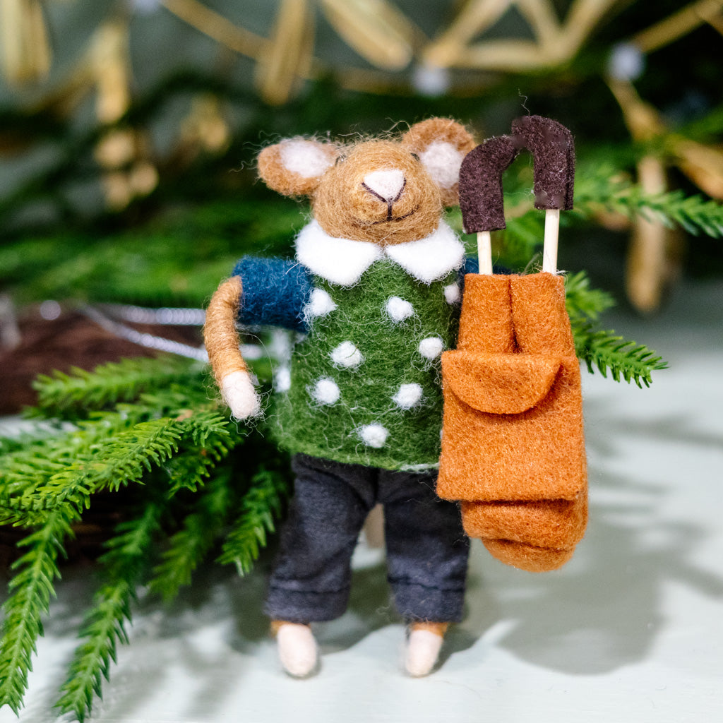 Wool Polka Dot Sweater Golfer Ornament