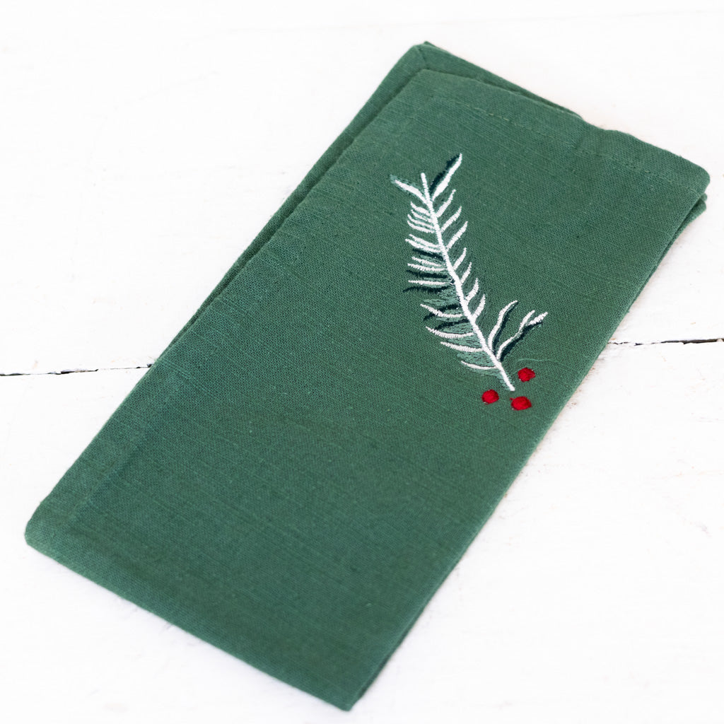 Set of Four Alpine Green Napkins