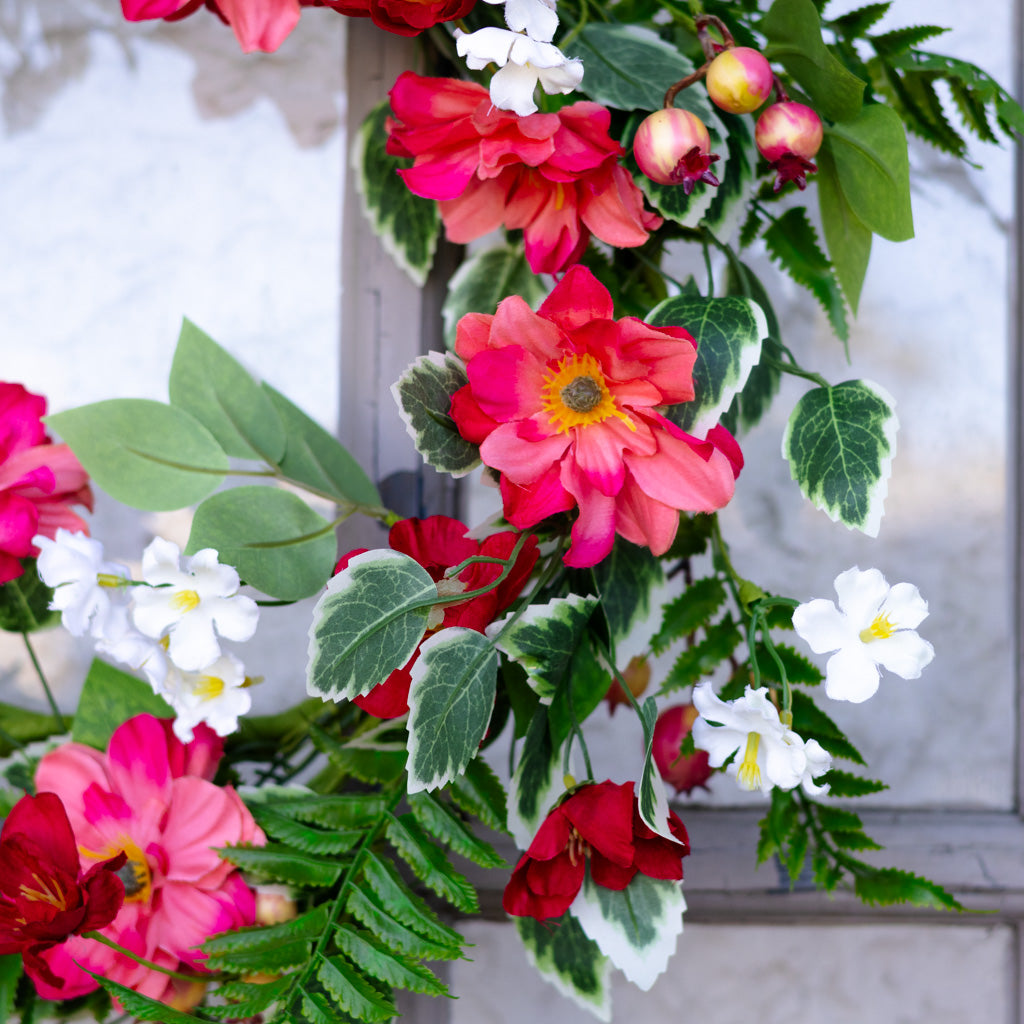 Mixed Flower and Currant Berry Wreath