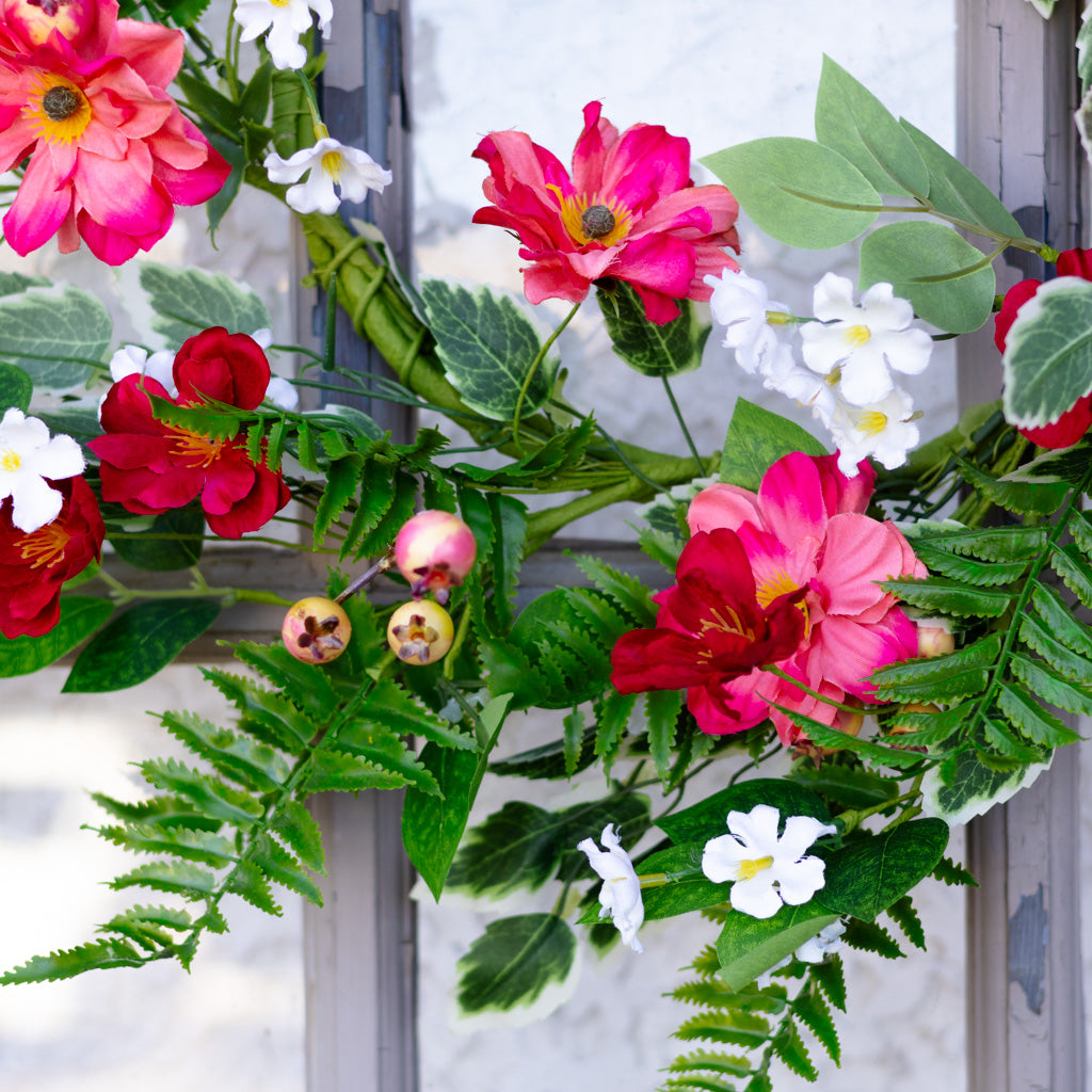 Mixed Flower and Currant Berry Wreath
