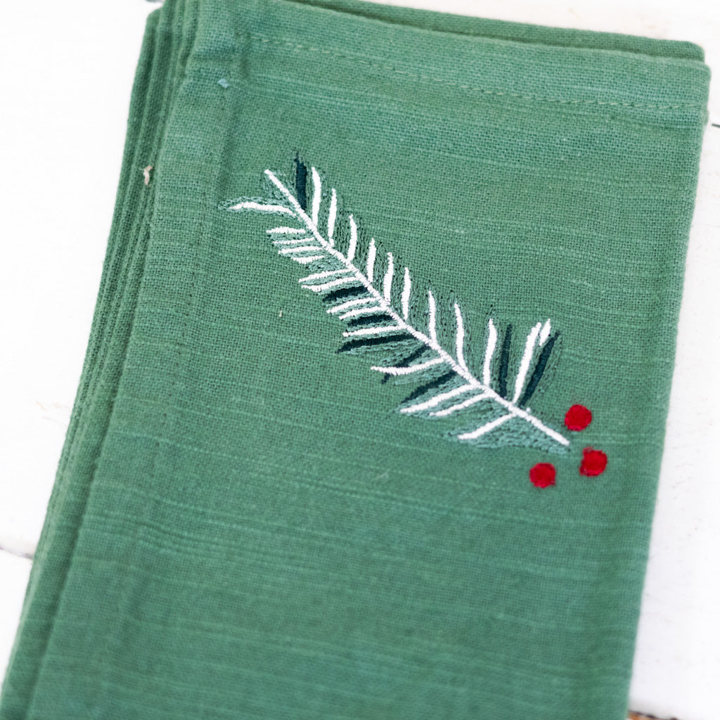 Set of Four Alpine Green Napkins