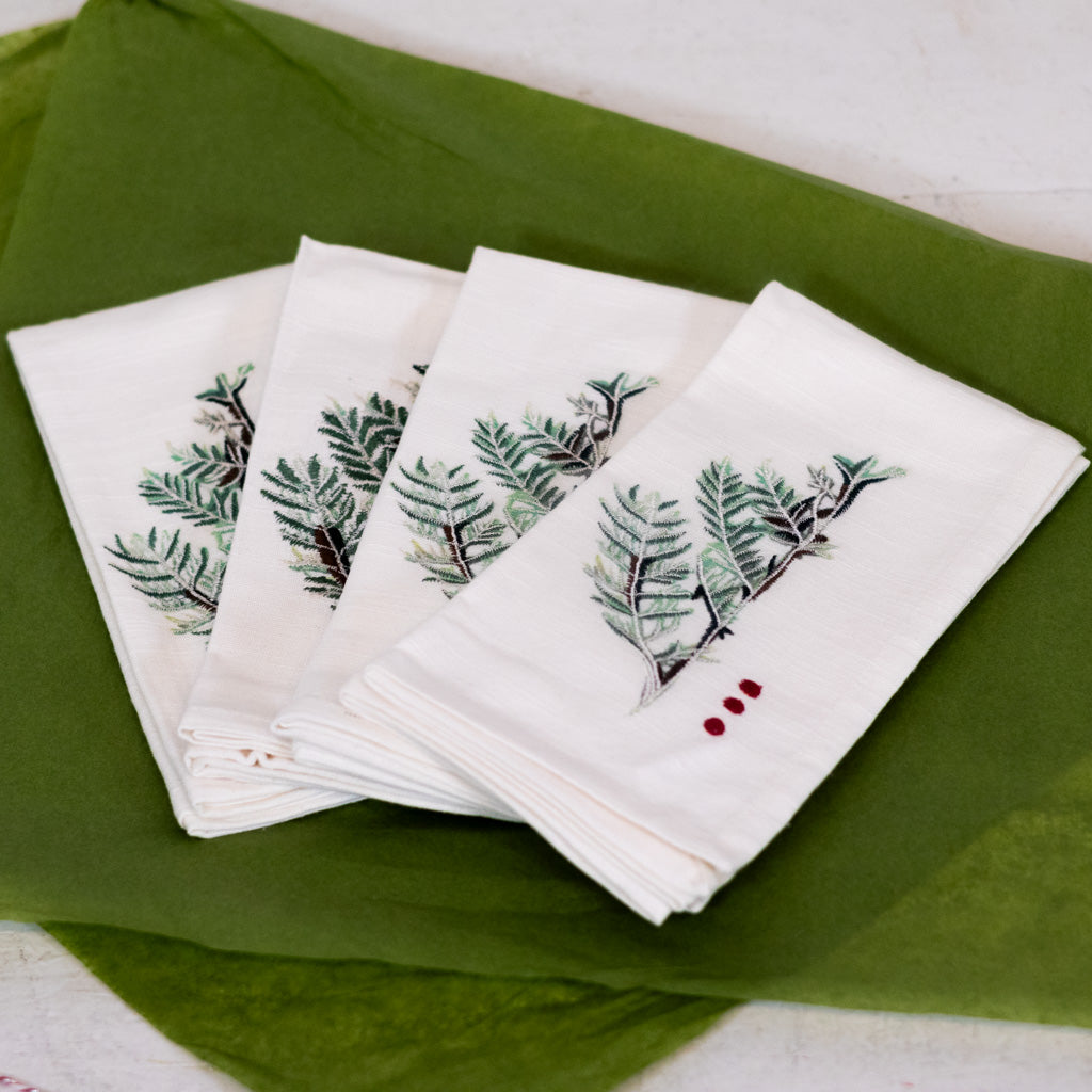 Set of Four Alpine White Napkins