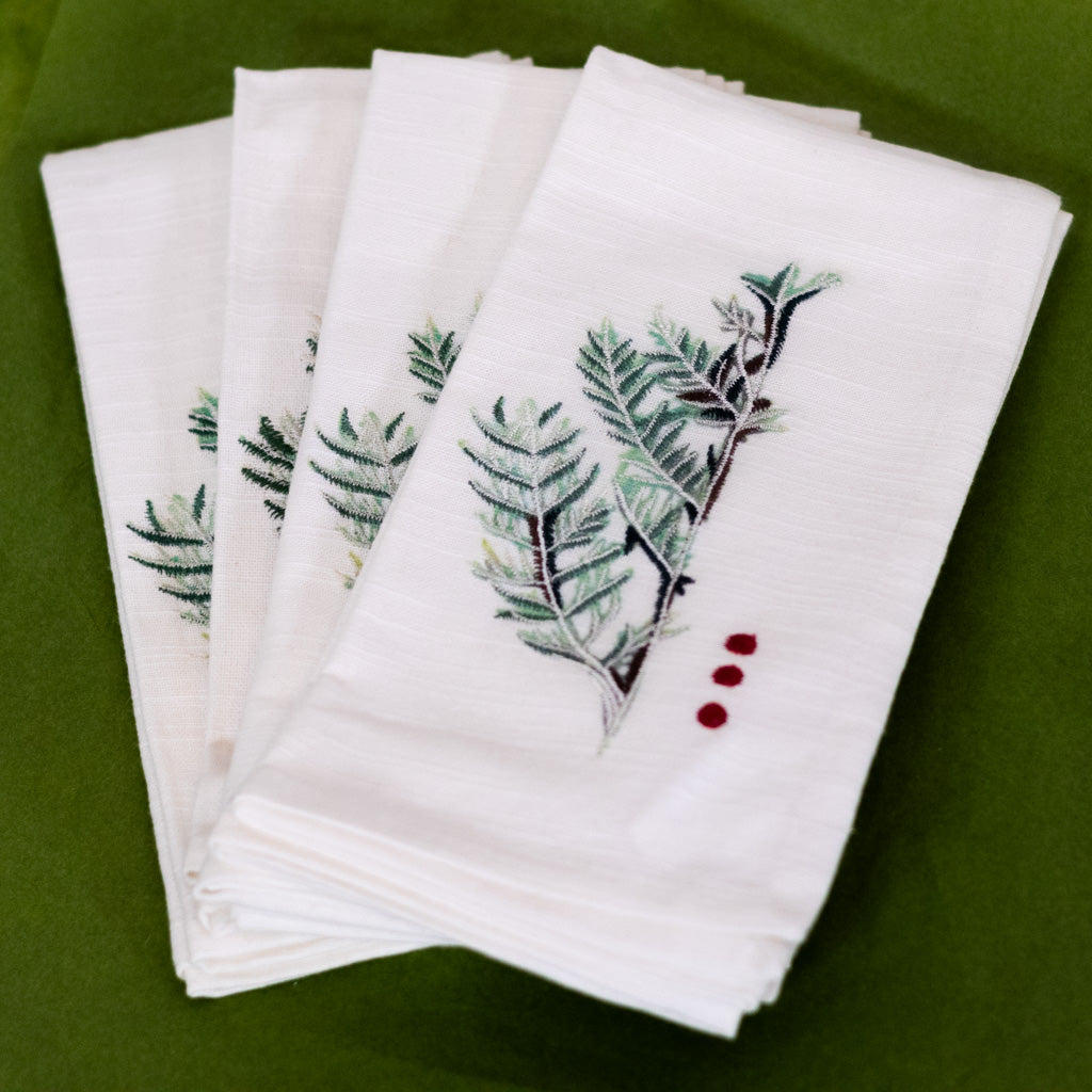 Set of Four Alpine White Napkins