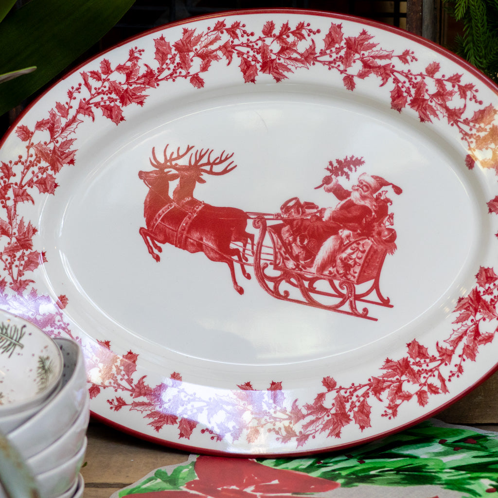 Yuletide Enamel Oval Platter Melamine