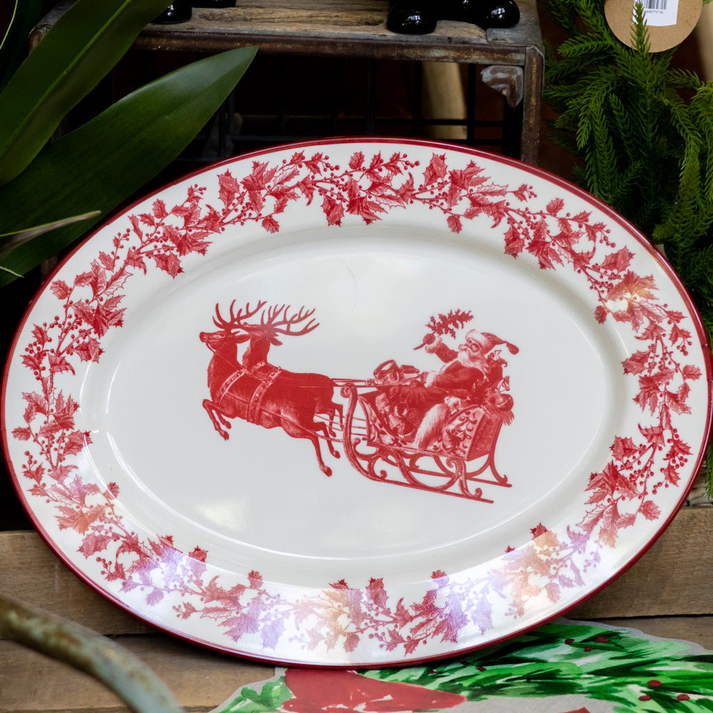 Yuletide Enamel Oval Platter Melamine
