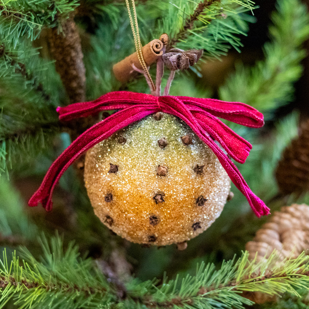 Glitter Clove Orange Ornament