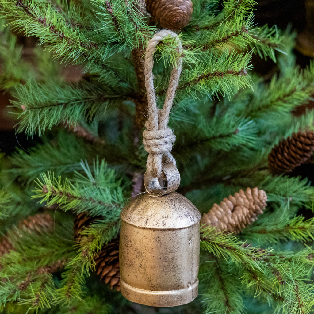 Short Antiqued Gold Iron with Jute Bell