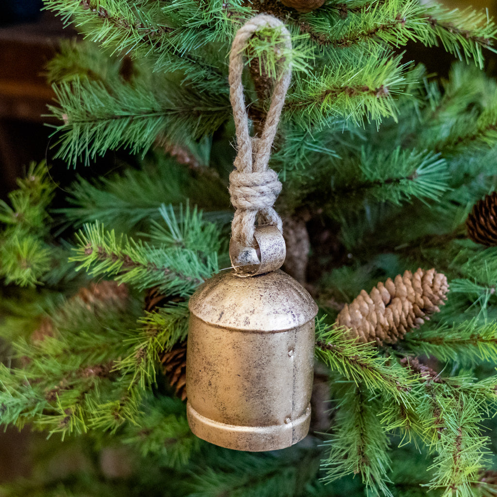 Short Antiqued Gold Iron with Jute Bell