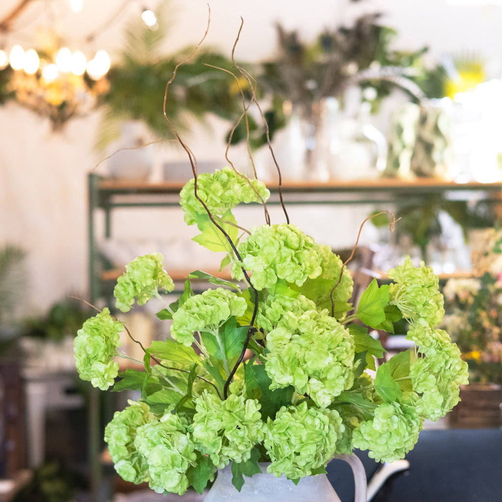 Snowball Hydrangea Bouquet Drop In Green