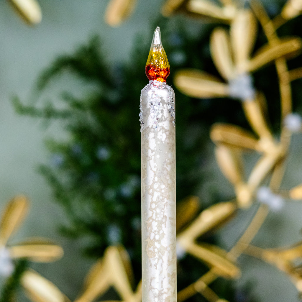 Silver Mercury Glass Candle Ornament