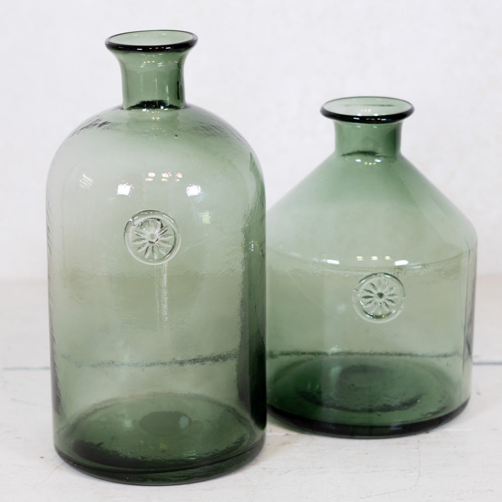 Green Glass Bottle Large