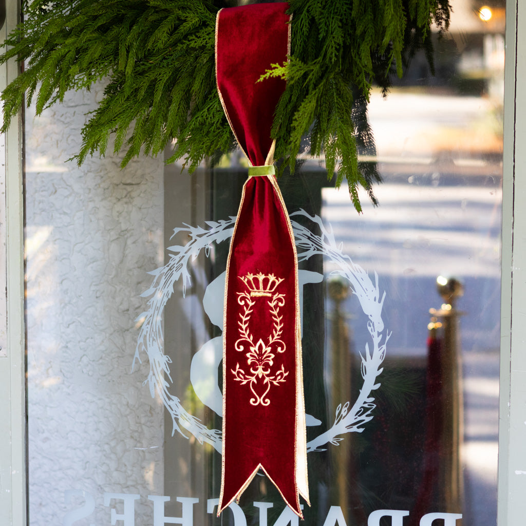 Sash Velvet Majestic Scroll Embroidery