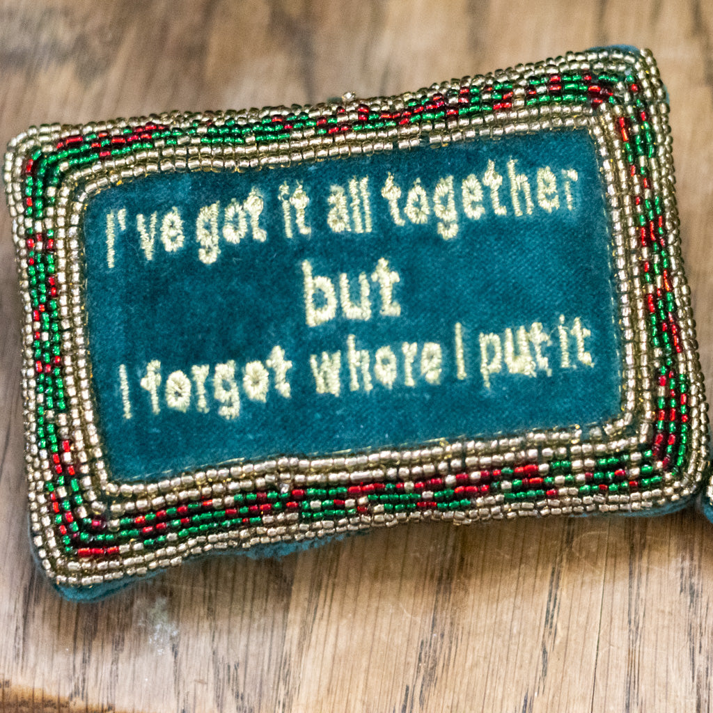 Cotton Velvet Pillow "I've Got It All Together"